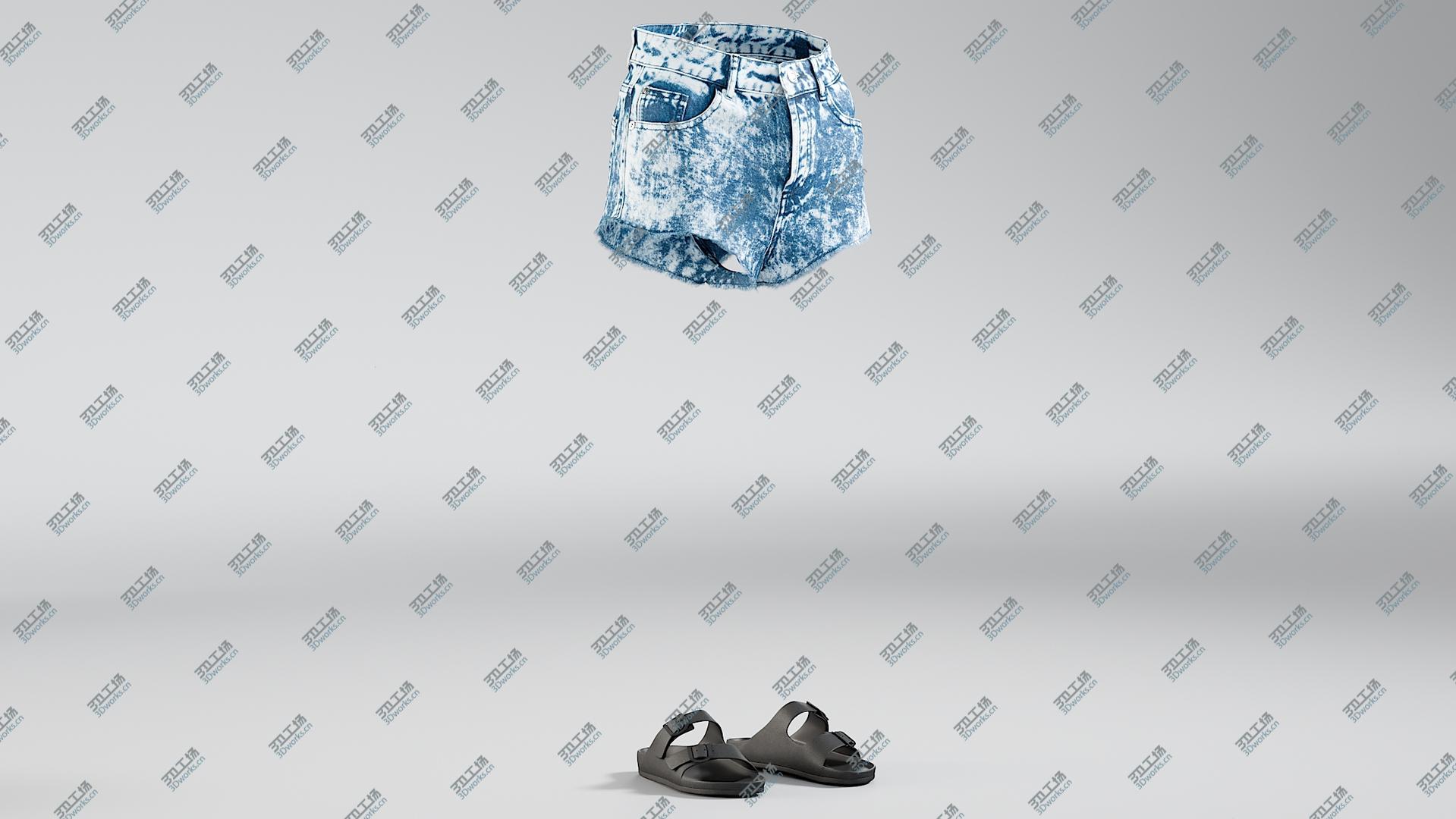 images/goods_img/202104091/3D Women's Jean Shorts with Slippers model/2.jpg